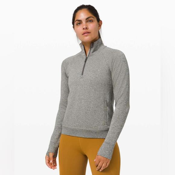 lululemon athletica Tops - Lululemon Engineered Warmth Half Zip
Grey Sage / White